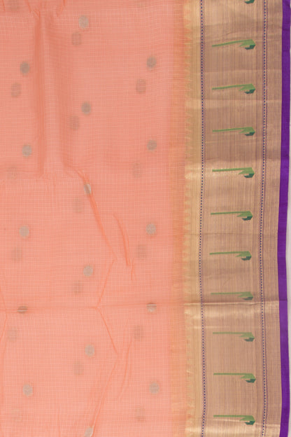Kota Soft Silk Butta Pastel Orange Saree
