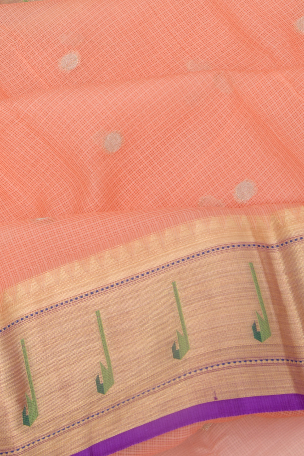 Kota Soft Silk Butta Pastel Orange Saree