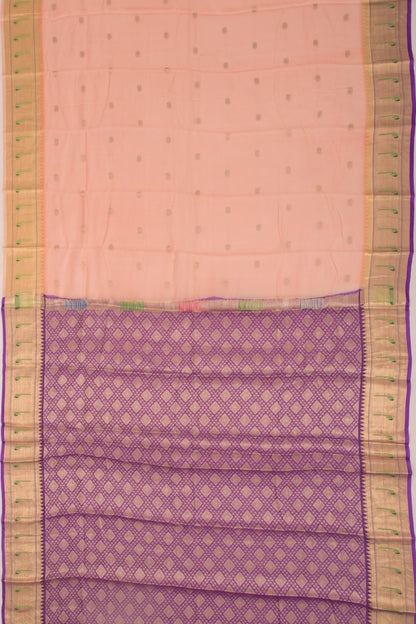 Kota Soft Silk Butta Pastel Orange Saree