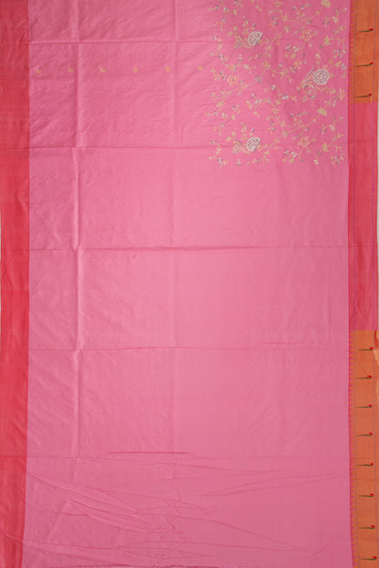 Paithani Silk Embroidery Jaal Baby Pink Saree