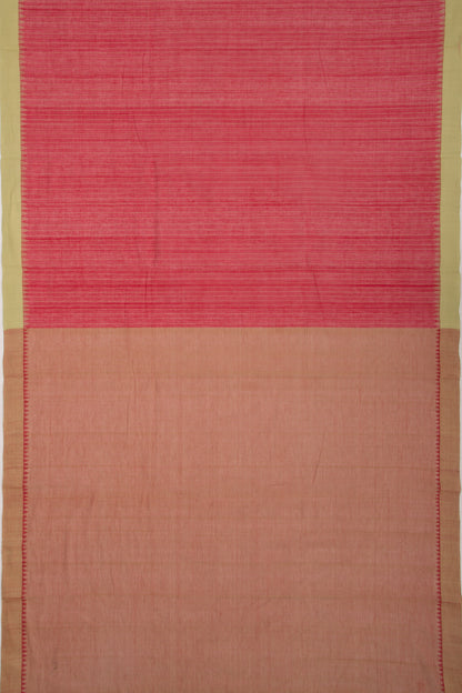 Ponduru Handspun Cotton Vertical Lines Red Saree