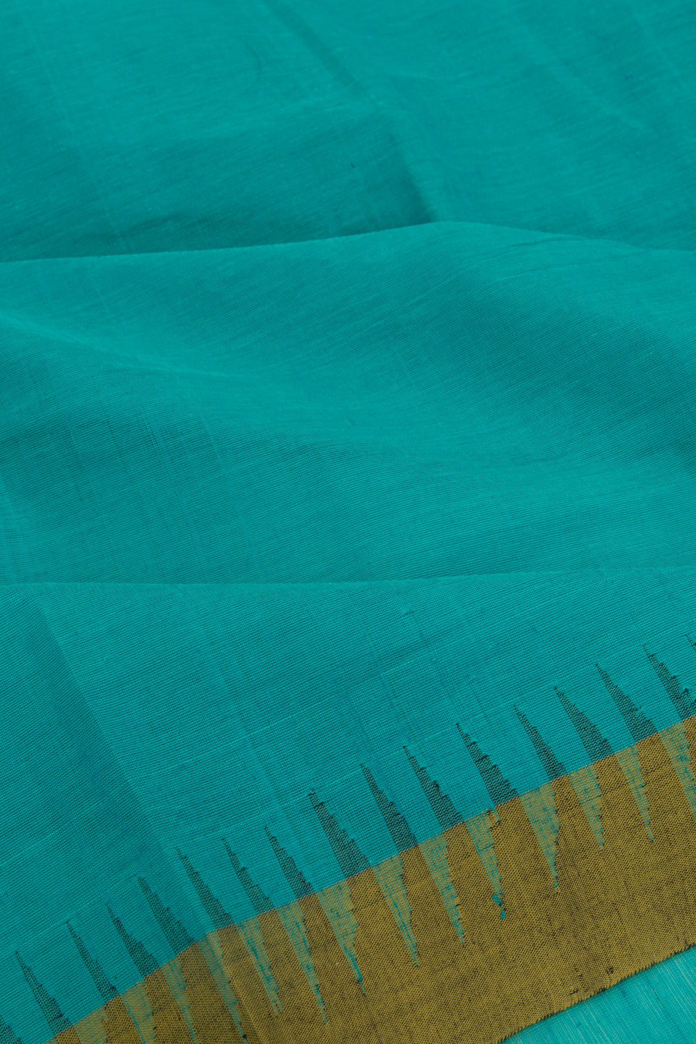 Ponduru Handspun Cotton Plain Blue Saree