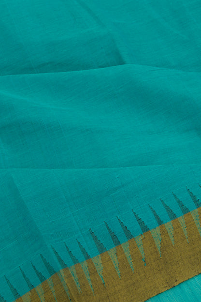 Ponduru Handspun Cotton Plain Blue Saree