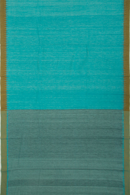 Ponduru Handspun Cotton Plain Blue Saree