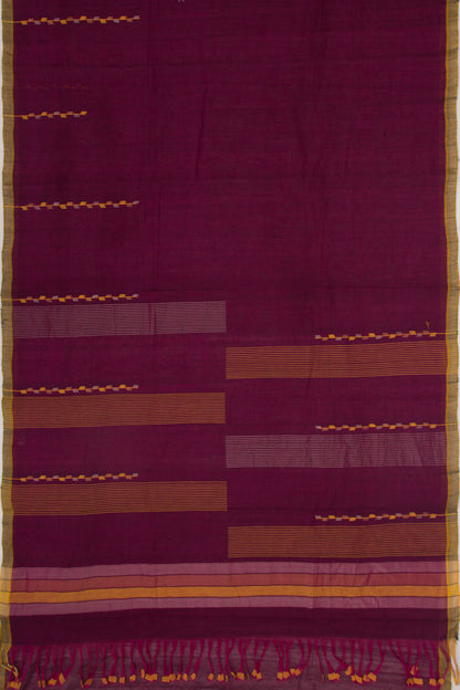 Ponduru Handspun Cotton Plain Purple Saree