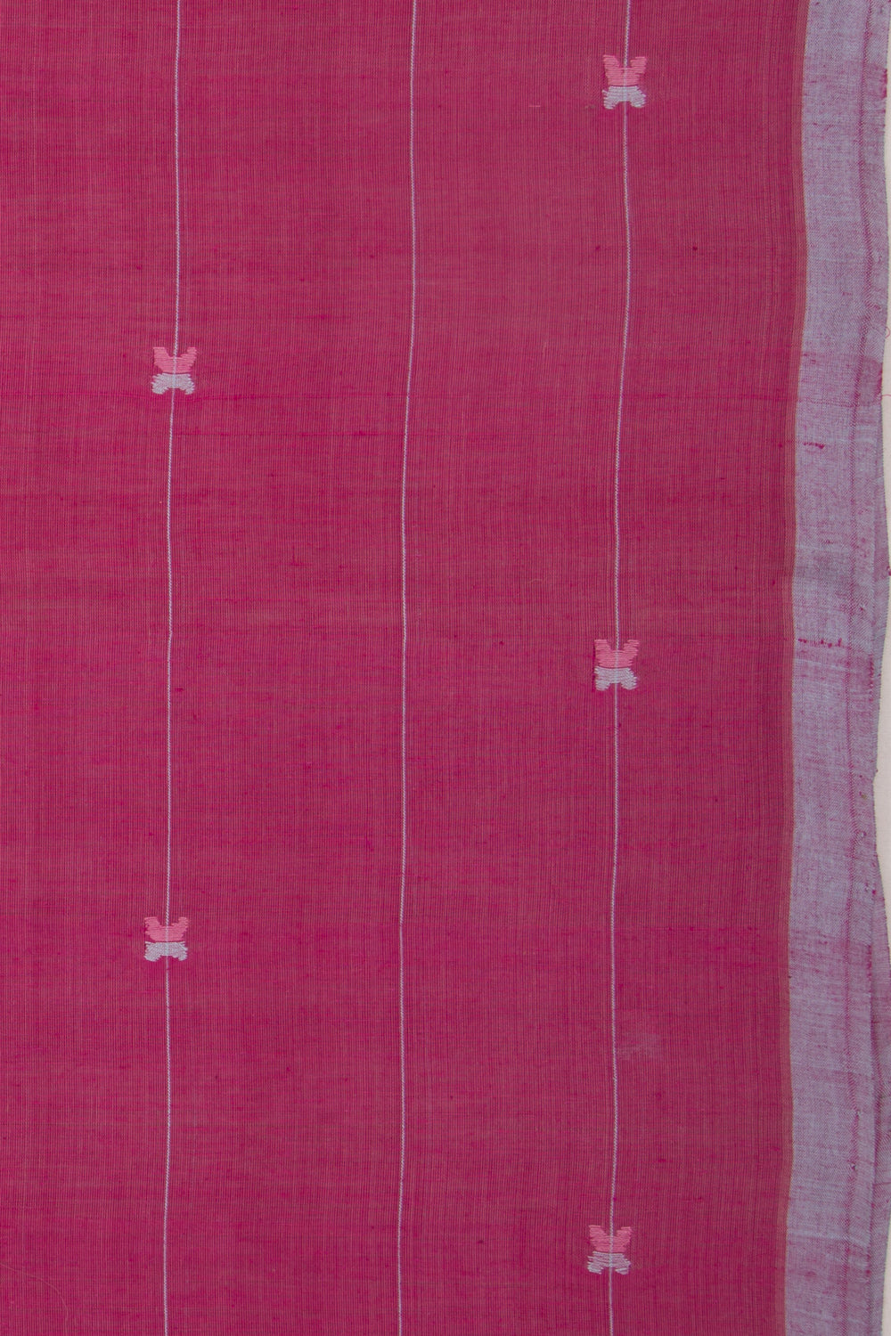 Ponduru Handspun Cotton Horizontal Lines Purple Saree