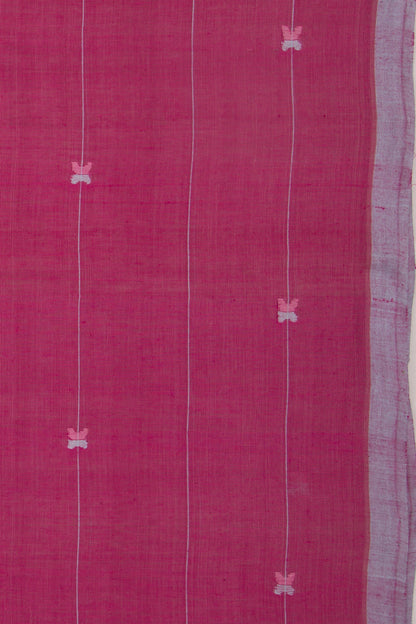Ponduru Handspun Cotton Horizontal Lines Purple Saree