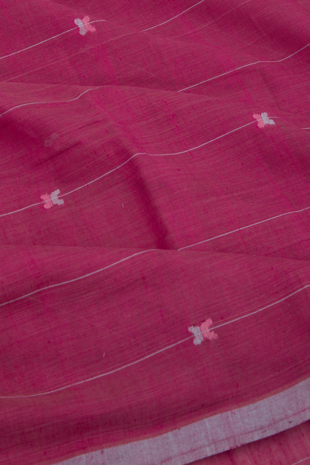 Ponduru Handspun Cotton Horizontal Lines Purple Saree