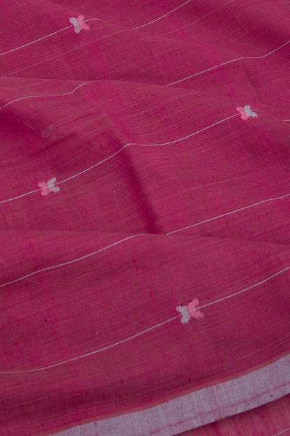 Ponduru Handspun Cotton Horizontal Lines Purple Saree