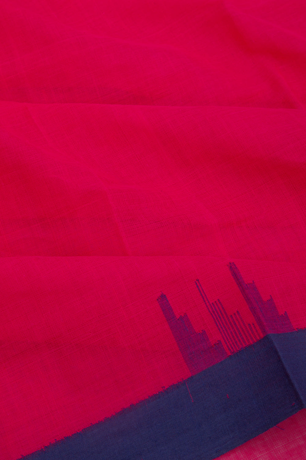 Ponduru Handspun Cotton Plain Pink Saree