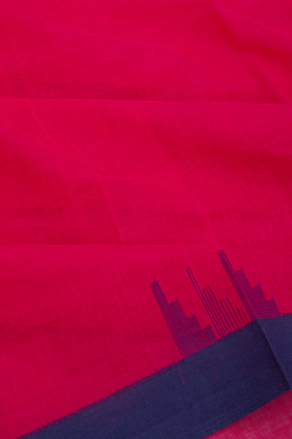 Ponduru Handspun Cotton Plain Pink Saree
