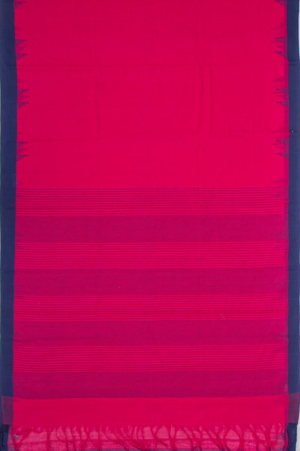 Ponduru Handspun Cotton Plain Pink Saree