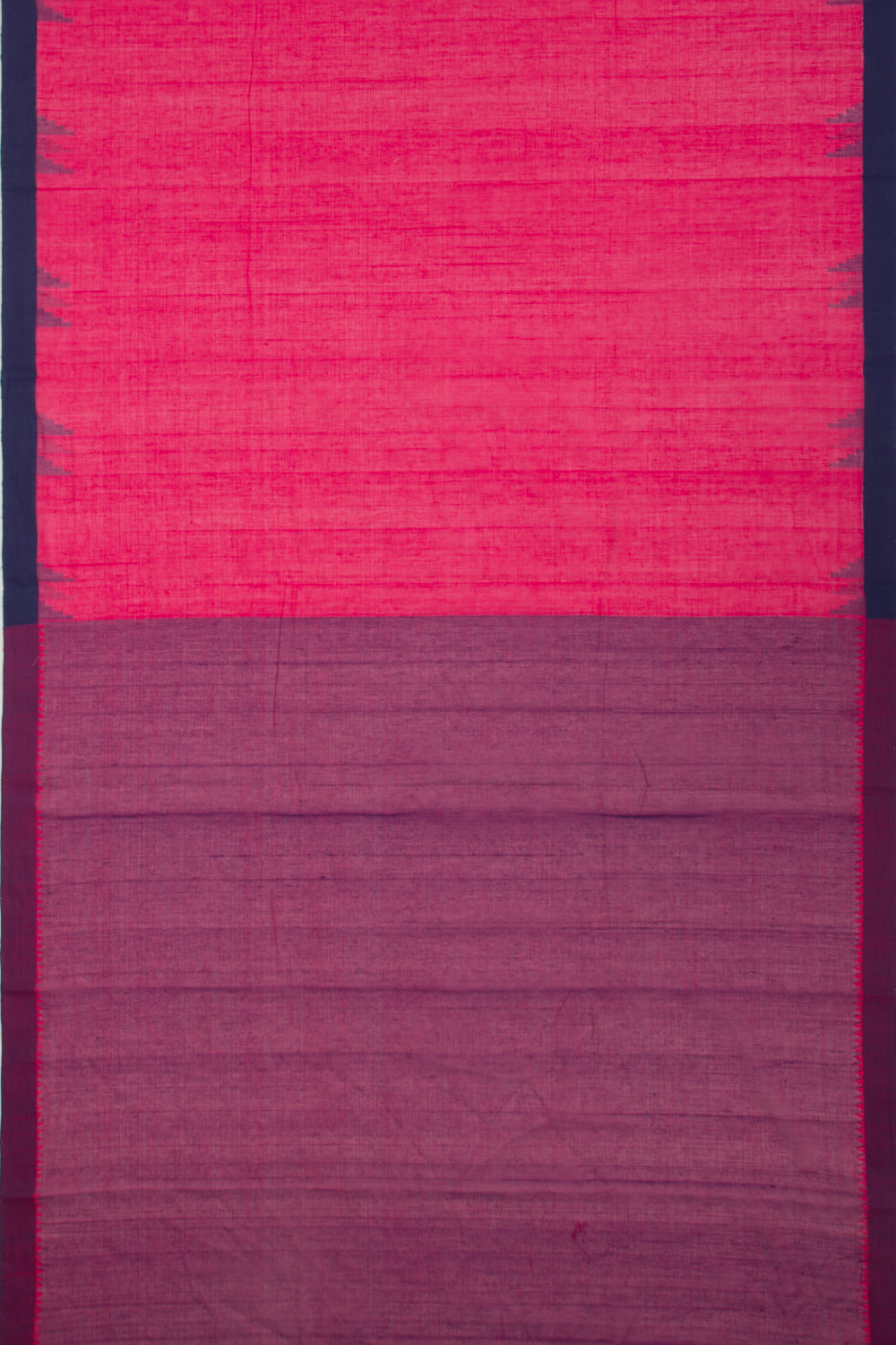 Ponduru Handspun Cotton Plain Pink Saree