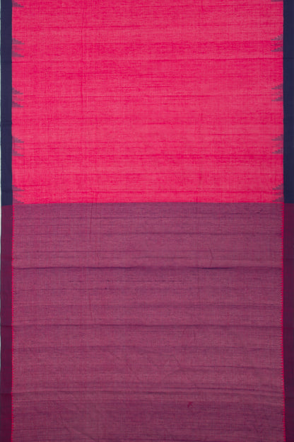 Ponduru Handspun Cotton Plain Pink Saree