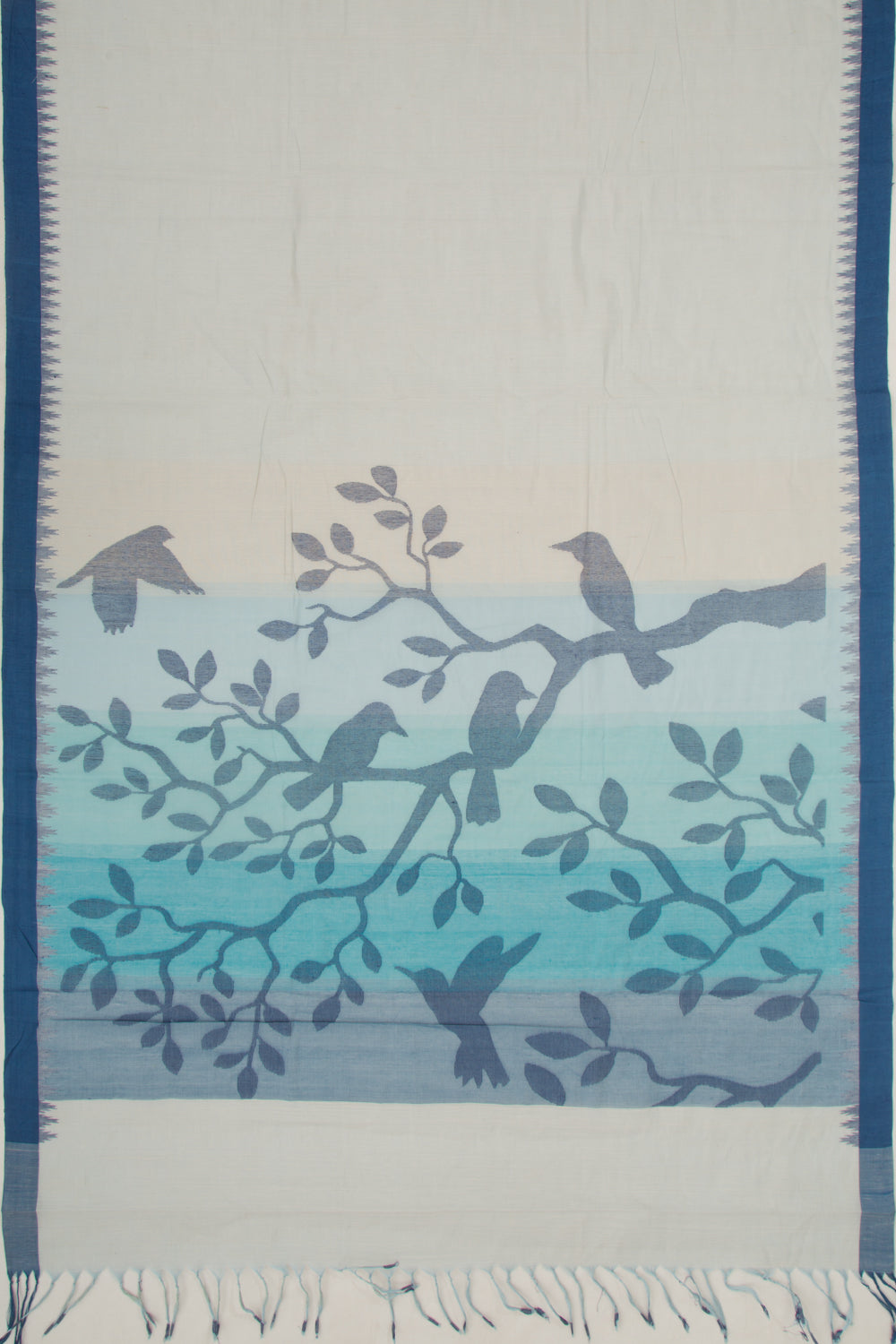 Ponduru Handspun Cotton Plain Pastel Blue Saree