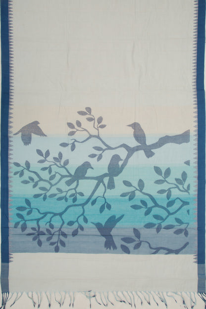 Ponduru Handspun Cotton Plain Pastel Blue Saree