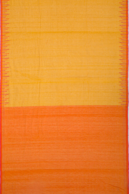 Ponduru Handspun Cotton Plain Mustard Yellow Saree