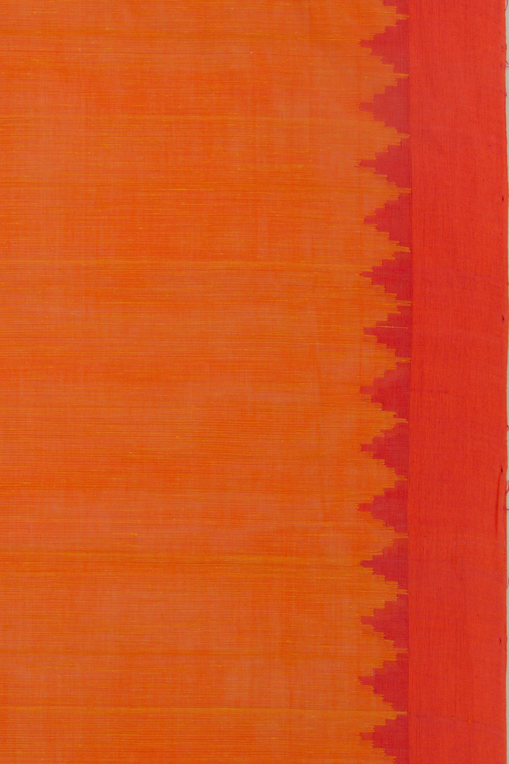 Ponduru Handspun Cotton Plain Orange Saree