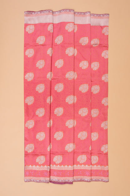 Banarasi Satin Silk Jacquard And Butta Peach Saree