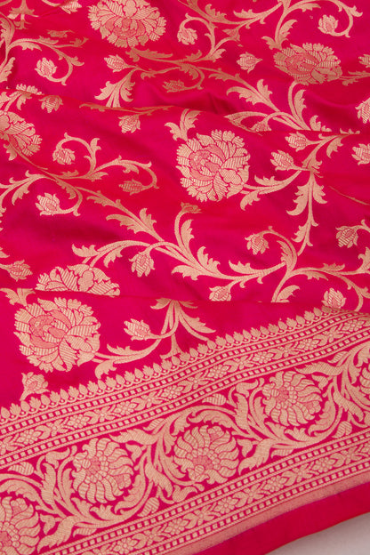 Banarasi Silk Jaal Pink Saree