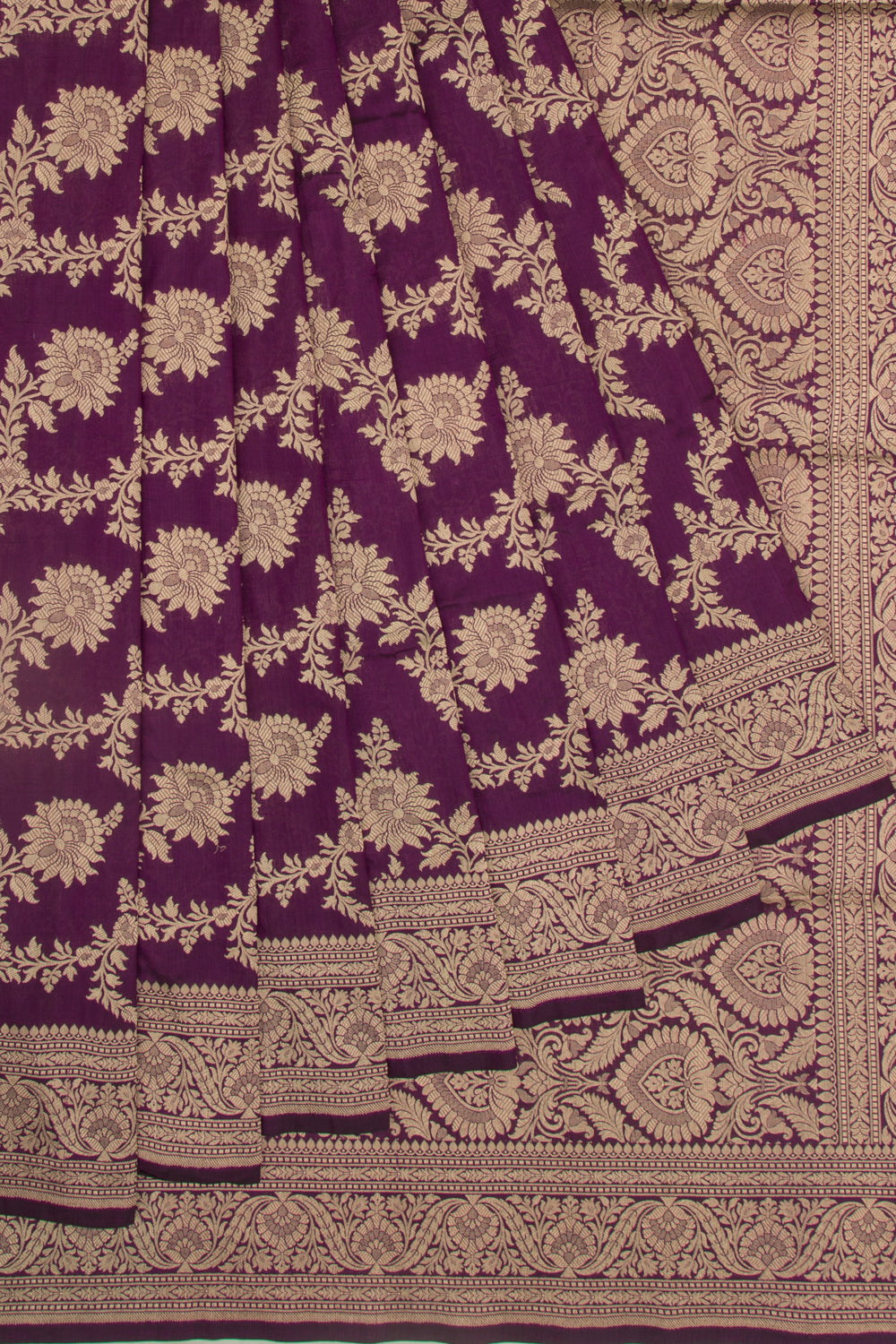 Banarasi Silk Jaal Purple Saree