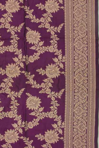 Banarasi Silk Jaal Purple Saree