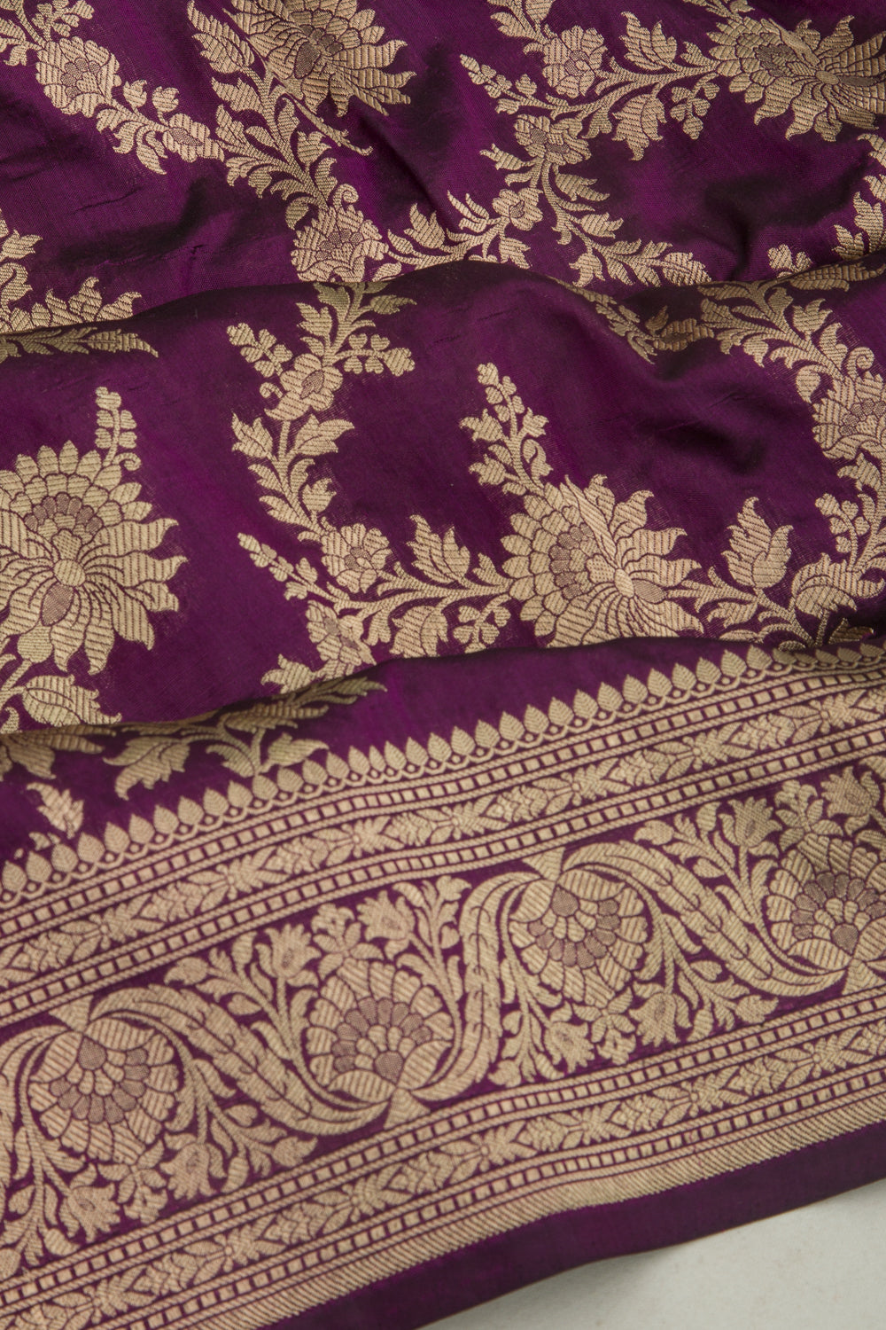 Banarasi Silk Jaal Purple Saree