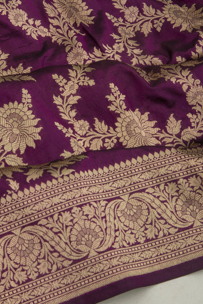 Banarasi Silk Jaal Purple Saree