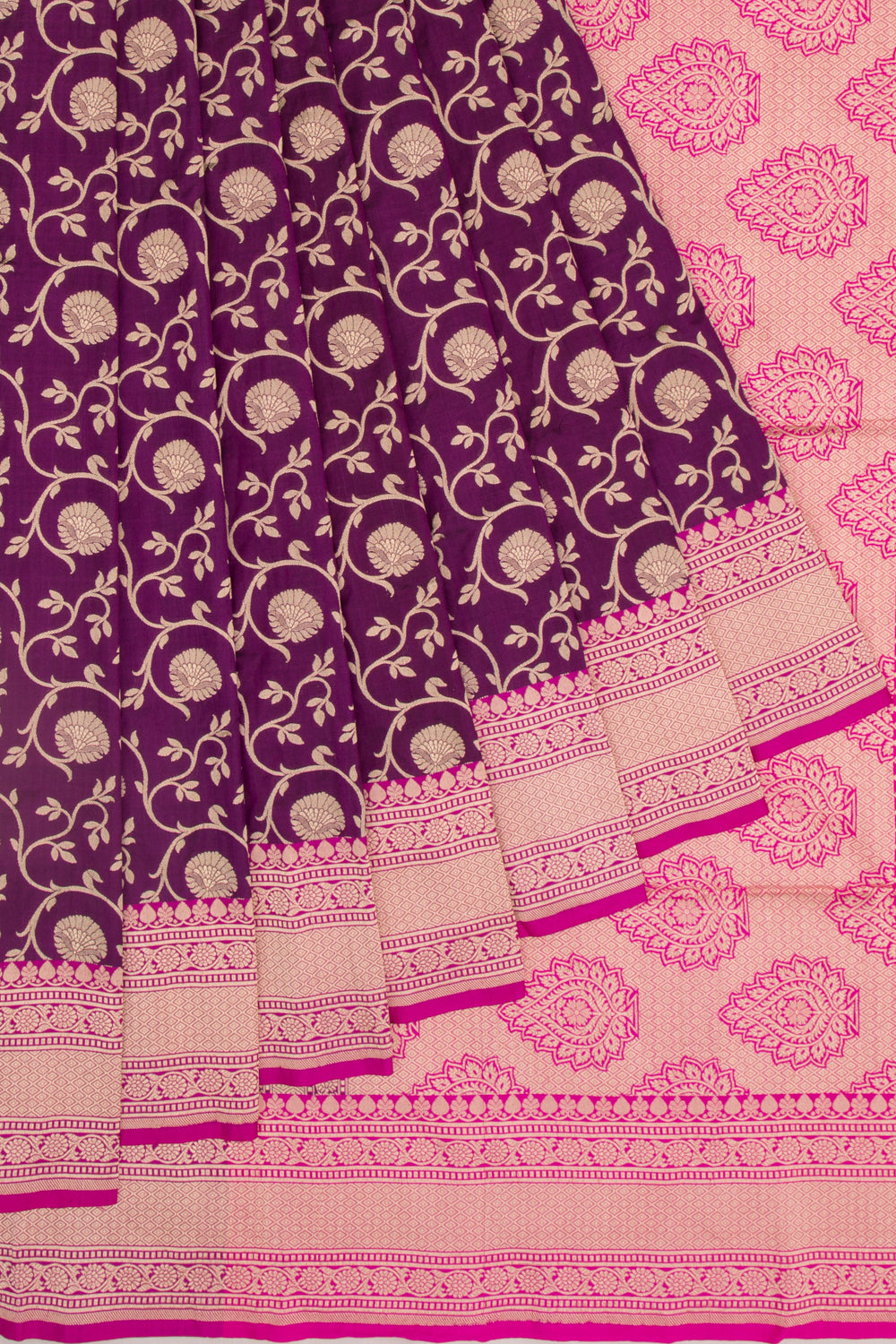 Banarasi Silk Jaal Purple Saree