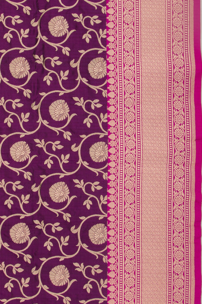 Banarasi Silk Jaal Purple Saree