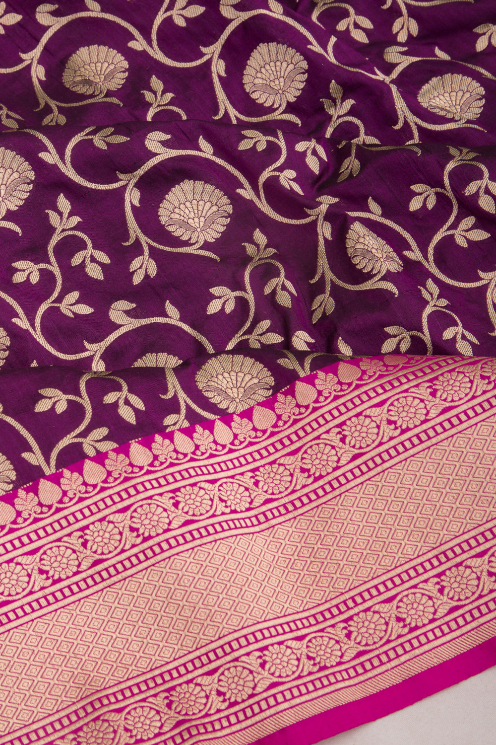Banarasi Silk Jaal Purple Saree
