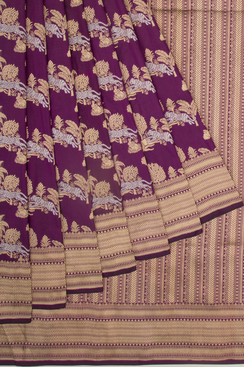 Banarasi Silk Jaal Purple Saree