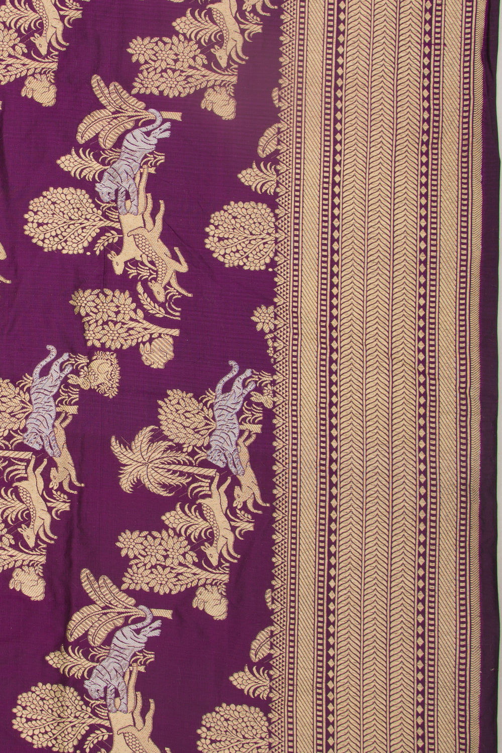 Banarasi Silk Jaal Purple Saree