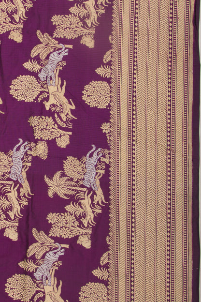 Banarasi Silk Jaal Purple Saree