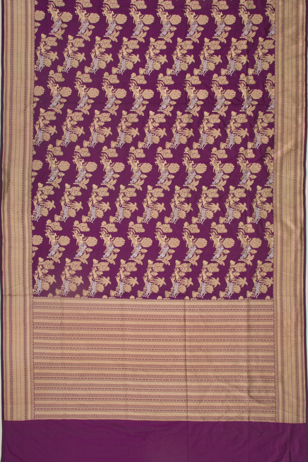Banarasi Silk Jaal Purple Saree