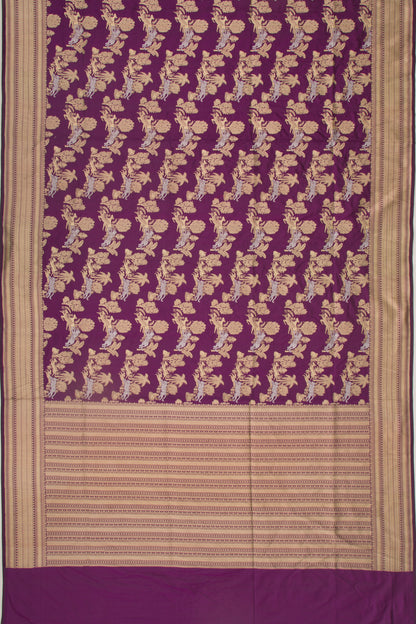Banarasi Silk Jaal Purple Saree