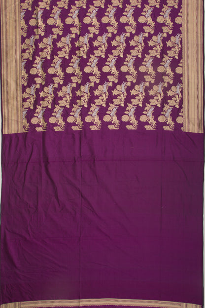 Banarasi Silk Jaal Purple Saree