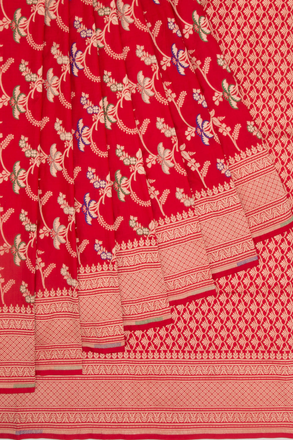 Banarasi Silk Jaal Red Saree