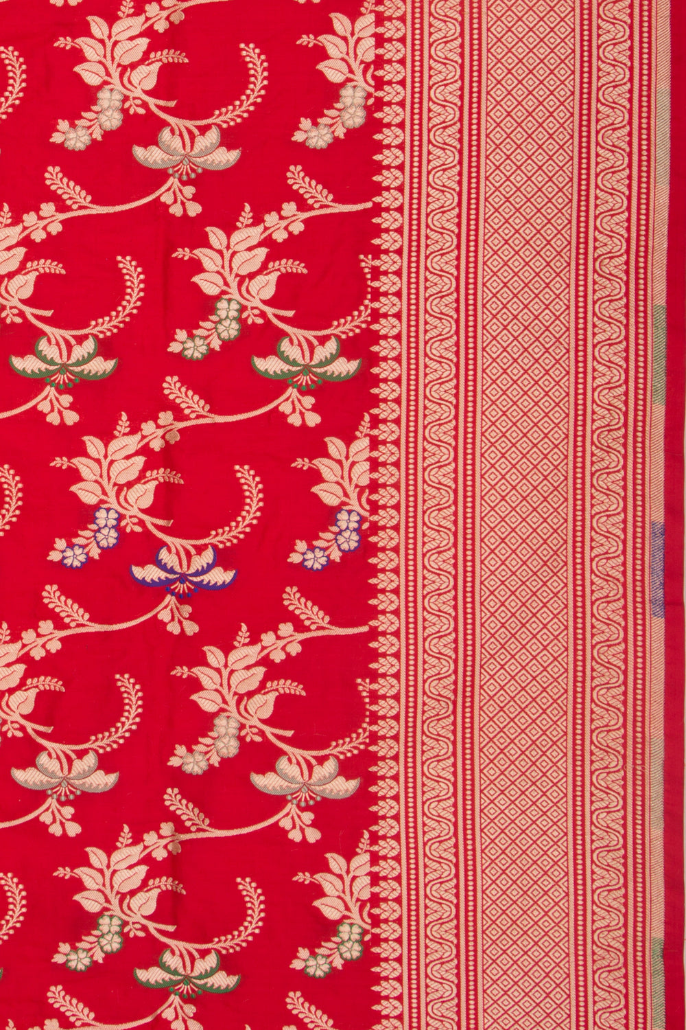 Banarasi Silk Jaal Red Saree
