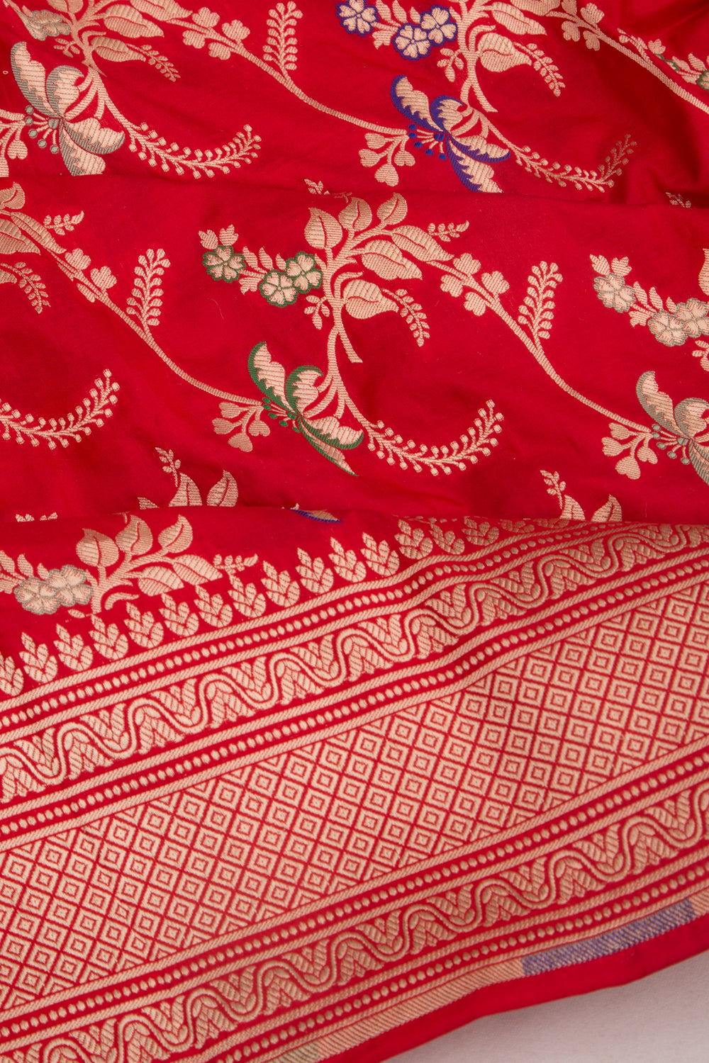 Banarasi Silk Jaal Red Saree