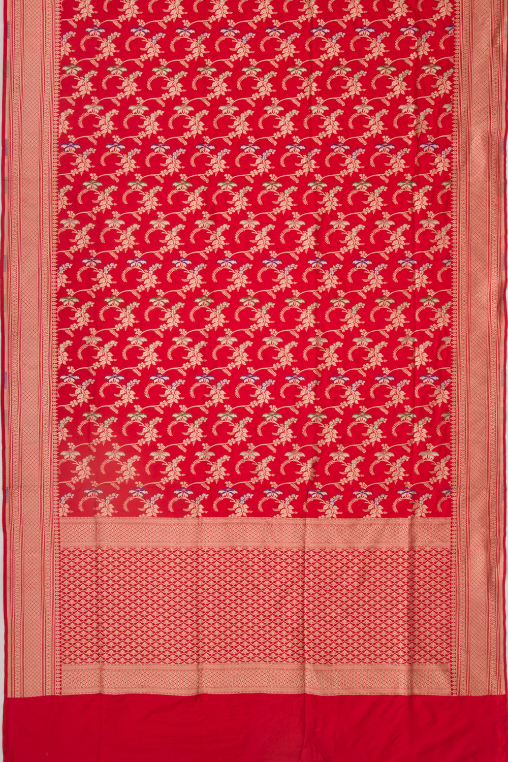 Banarasi Silk Jaal Red Saree