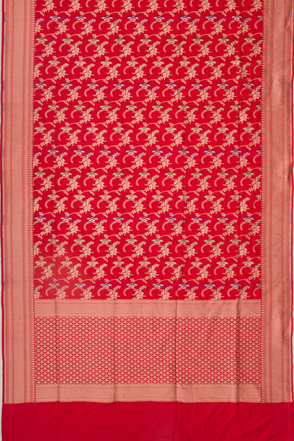 Banarasi Silk Jaal Red Saree