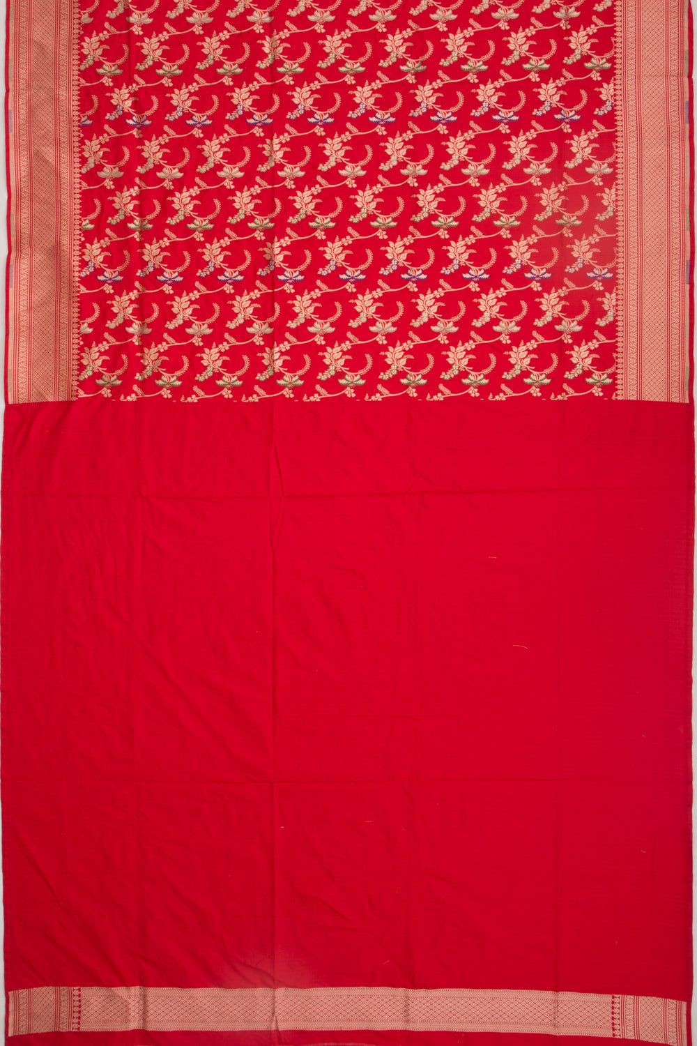 Banarasi Silk Jaal Red Saree