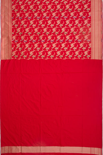 Banarasi Silk Jaal Red Saree