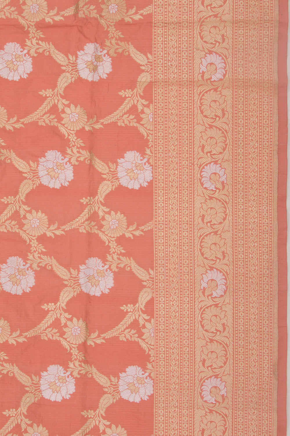 Banarasi Silk Jaal Peach Saree