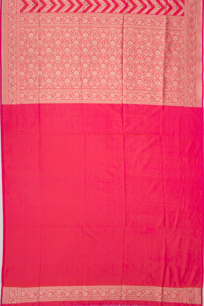 Banarasi Silk Zig-Zag Lines Pink Saree