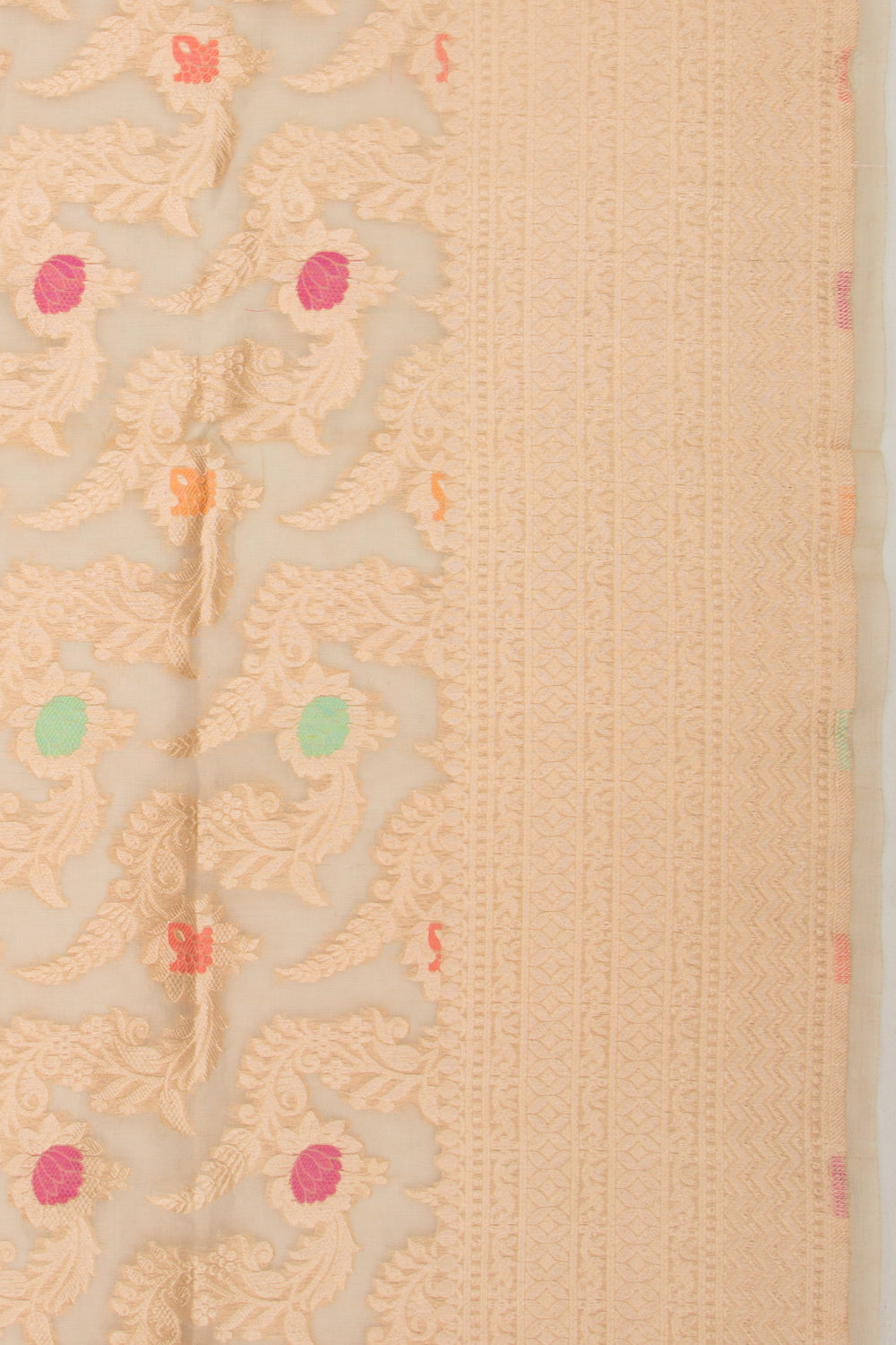 Banarasi Kora Organza Tissue Jaal Gold Saree