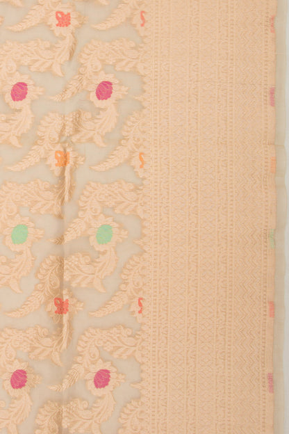 Banarasi Kora Organza Tissue Jaal Gold Saree