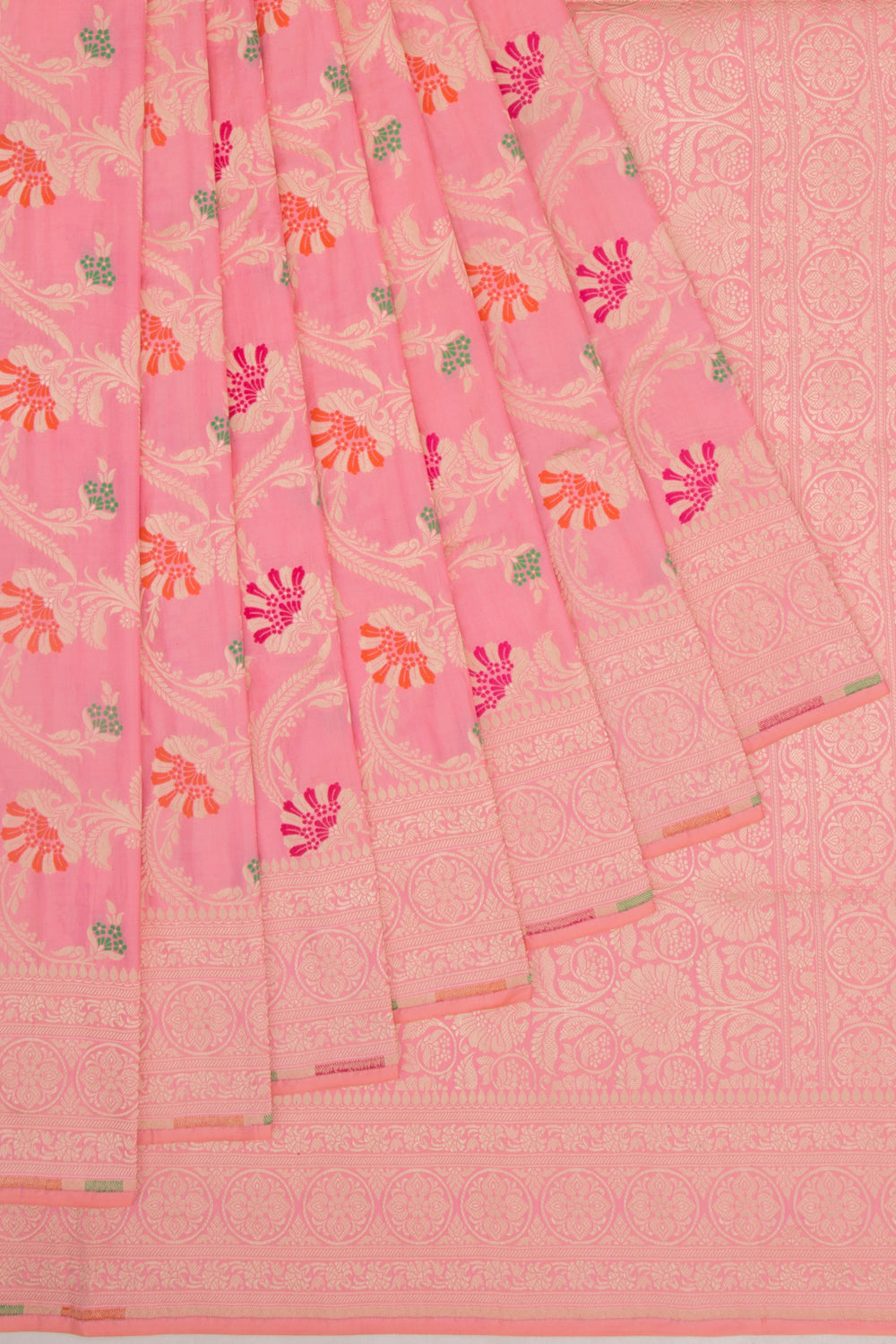 Banarasi Silk Jaal Baby Pink Saree