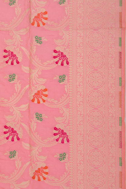 Banarasi Silk Jaal Baby Pink Saree